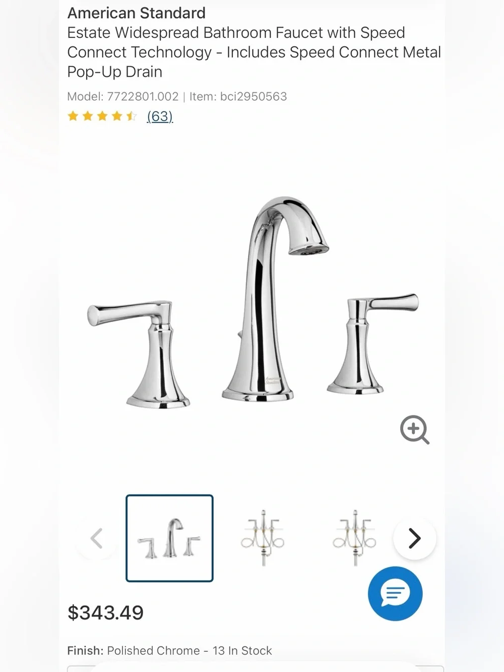 NEW $343 American Standard Estate Widespread Bathroom Faucet